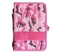 Large Bible Cover Bag & Organizer - Water-Resistant Case Fits 11 x 8 x 2.5 Inch Study or Journaling Bible, Velcro Patch Panel, Zip Pockets, Pen Loops, Carry Handle, Christian Gift (Pink)