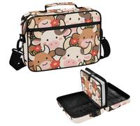 Large Bible Cover Cute Cartoon Cow Flower Zippered Bible Cases