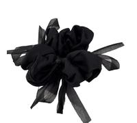 Large Big Elastic Hair Bands Accessoires Tie Scrunchies For Women Girl Rubber Vintage Ribbon Designer Bow Headdress Fashion Kpop(Black hair band)