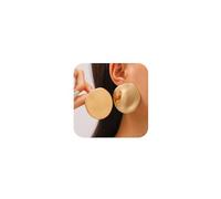 Large Big Gold Geometric Round Coins Statement Earrings for Women, L, Zinc, No Gemstone