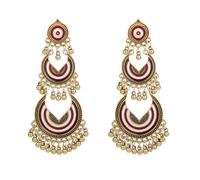 Large Big Jhumka Jhumki Long Tassel Earrings for Women Exaggerated Traditional Dangle Boho Beaded Ball Drop Fashion Dangling Earring Gypsy Bollywood Ethnic Indian Bohemian Jewelry Gift, S, Copper, No
