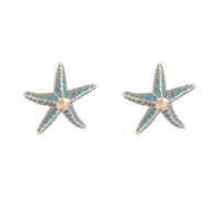 Large Big Starfish Earring For Women Girls Enamel Unique Oversize Sea Star Personalized Exaggerated Ladies’s Accessories Statement Stud Earrings Christmas Valentine's Day Fashion Jewelry Gifts, Metal