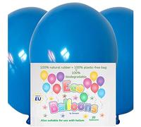 Large Biodegradable Party Balloons Pack Suitable for Helium - 12" Blue Balloons - Eco-friendly Balloons Made of 100% Natural Rubber and Packed in Biodegradable Packaging (Pack of 30)