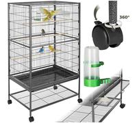 Large Bird Aviary Cage Wheels Parrot Pet Supplies Canary Budgie 131x78x52cm New