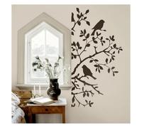 Large Bird Branch Leaf Tree Stencils for Painting 55cmX100cm | Reusable Plastic Drawing Template on Wood Walls Farmhouse Door Frames, Corners, Furniture Home Decor