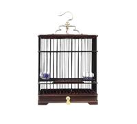 Large Bird Cage for Canaries and Cockatiels - Vintage Square Design, Portable Flight Carrier for Indoor and Outdoor Use