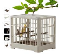 Large Bird Cage for Parrots, Travel Bird Cage | Portable Bird Container, Bird Travel Carrier - With Stand, Removable Tray and Hook Handle for Parakeets, Parrots, Parrots and Turtle Doves