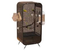 Large Bird Cage Iron Parrot Cage with Open Top Parakeet Cage 30.3 Inch Flight Cage Standing Large Spacious Bird Aviary(Nero)