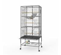 Large Bird Cage Parrot Cage with Wide Flight Metal Animal Cage for Budgerigar Parakeet Conure with Rolling Stand Wheels Black, Shelf Dividers, Corner Shelf, Storage Shelf, Book Organizer, Wall Shelves