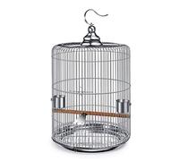 Large Bird Cage Pet Supplies Stainless Steel Bird Cage Outdoor Bird Villa Round Cockatoo Cage-33cm (Onecolor 37cm high)