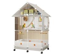 Large Bird Cages For Parrots, Spacious Roof Top Aviary, For Parakeet And Lovebird, Spacious And Functional