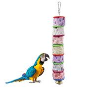 Large Bird Chewing Toy, Colorful Parrot Beak Grinding Calcium Stone with Bells, Bird Cage Accessories, Cage Toys for Cockatiel Parakeet Budgies Rat Hamster Chinchilla Rabbit Bunny African Grey(1 Pack)