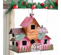 Large Bird Houses for Outside Hanging, Metal Bird Houses for Outside with 5 Compartments for Birds to Nest in, Durable Colorful Bird House 10 Hole Birdhouses for Outdoors Hanging