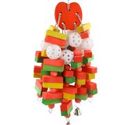 Large Bird Parrot Toy, Wooden Blocks Bird Chew Toy, Natural Wooden Block Bird Parrot Chewing Toy, Parrot Toy for Large Medium Parrots, African Grey Parrot, Macaw Toy