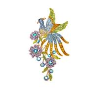 Large Bird Phoenix Rhinestone Brooches for Women Men Unique Colorful Crystal Flower Leaf Bouquet Clusters Big Brooch Fashion Accessories Jewelry for Party Dance Wedding Gift Gift for Mother, Big