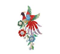 Large Bird Phoenix Rhinestone Brooches for Women Men Unique Colorful Crystal Flower Leaf Bouquet Clusters Big Brooch Fashion Accessories Jewelry for Party Dance Wedding Gift Gift for Mother, Big