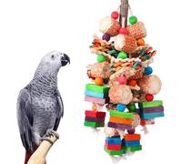 Large Birds Parrot Toys,Natural Wooden and Corn cob Bird Chewing Toys for African Grey,Conure,Cokatoos,Cockatiel,Amazon Parrots and Other Medium and Small Bird Gifts (A1)