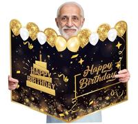 Large Birthday Card, Giant Birthday Card 22x16'' Big with Protective Envelope Attracting Large Jumbo with Balloon Decoration for Expressing Blessing and Signing