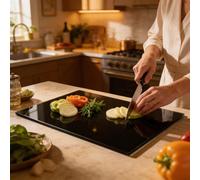 Large Black Acrylic Cutting Board Non-Slip Chopping Board Kitchen Countertop