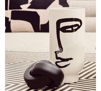 Large Black and White Face Vase | Viso