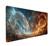 Large Black and White Mouse Mat 1500x800x3mm, Waterproof Gaming Mouse Pad Dragon Desk Mat with Anti-Slip Rubber Base and Stitched Edges Mousepad Office Accessories for PC, Laptop, Office -ly2505HG