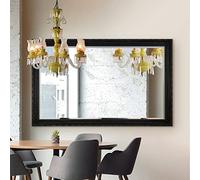 Large Black Antique Wood Wall Mounted Mirror 5Ft7 X 3Ft7 172x 111cm