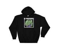 (Large, Black) Be Incredible Poster Hulk Black Men Women Unisex Hooded Sweatshirt Hoodie