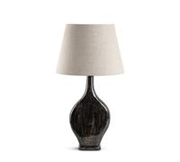 Large Black Brown Wash Wooden Table Lamp With Fabric Shade For Living Room Or Bedroom 77X40X40Cm