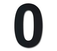 Large Black Brushed Modern House Number -230mm Height - Made of Solid 304 Stainless Steel, Floating Appearance and Easy to Install (Number 0 Zero)