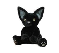Large Black Cartoon Cat Plush Toy | Stuffed Kitty Animal Doll with Big Ears and Yellow Eyes | Soft Plush Sitting Cat Figure | 55cm Cozy Companion for Kids and Room Décor