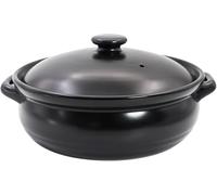 Large Black Ceramic Soup Tureen With Lid - Handmade Earthenware Pot, Dishwasher & Microwave Safe, Ideal For Home & Restaurant Serving Black 3.5 Quarts