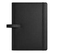 Large Black Choral Music Folder, 3 Ring Binder for Choir Music, PU Leather Folder with Hand Strap and Retention Strap, Applicable to Stage Performance, Piano Playing or Singers