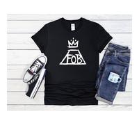 (Large, Black) Fall Out Boy Logo Rock Band Men Women Unisex Top T Shirt