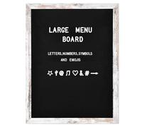 Large Black Felt Letter Board, 24 x 36 inches Changeable Letter Board with Letters, Numbers & Symbols, Wood Frame Black Felt Menu Board for Restaurant(ZMB-6080-1P)