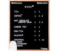 Large Black Felt Letter Board | 24"x30" Classy Dark Stained Wooden Frame with White Letters | Premium Changeable Sign Boards for Price List Message Letterboard With Stand for Small Business