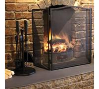 Large Black Folding Fire Screen Spark Guard Marco Paul Black One Size