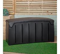 Large Black Garden Storage Box with 300 Litre Capacity with Padlockable Lid