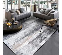Large Black Gray Area Rug - Stylish Ink Pattern Carpet for Living Room, 0.7cm Thick, Rectangular Design, 100 x 160CM - Modern Home Decor.