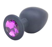 Large Black Jewelled Silicone Butt Plug