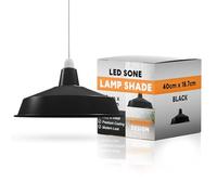 Large Black Lamp Shades, 40cm Light Shade, Modern Lampshades for Ceiling Lights, Hanging Lamps and Floor Lamps, Easy Fit Pendant Light Shades Ceiling for Living Room, Bedroom, Kitchen, Hallway