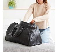 Large Black Leather Weekend Holdall Paper High Black One Size