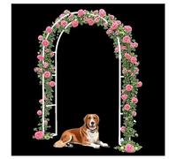 Large Black Metal Garden Arch, Climbing Plant Trellis for Roses & Wisteria, Outdoor Wedding Decoration, 140cm x 230cm, Elegant Garden Feature