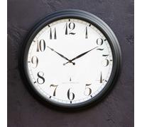 Large Black Outdoor garden Wall Clock 57cm Perfect Time Radio Controlled Primrose Black One Size