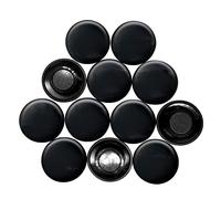 Large Black Planning Office Magnets for Fridge, Whiteboard, Noticeboard, Filing Cabinet - 40mm dia x 8mm high - Pack of 12