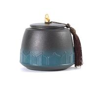 Large Black Pottery Tea Jar for Pu'er Storage | Sealed Coarse Ceramic Jar for Tea | Awakening Tea Canister(Gradient)