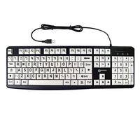 Large Black Print on White Keys