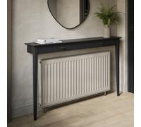 Large Black Radiator Cover Black With Brass Handles - 150cm - Noa