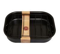 Large Black Roasting Tin With Rack, Non-Stick Carbon Steel Tin For Even Roasting, Includes Removable Rack Interiors by Premier Black One Size