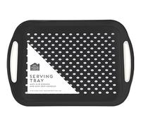 Large Black Serving Tray (28.5cm x 40.5cm) 1 Piece - Durable, Anti-Slip, Ideal for Food, Drinks, Snacks, Home Essential, & More