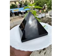 Large Black Shungite Pyramid | EMF Protection | Meditation | Home Protection Crystal | Home Decor Crystal | Detox Crystal | Purification Crystal Gemsonte Agate Pyramid